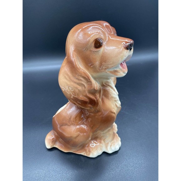 Vintage Royal Copley Cocker Spaniel Planter Brown Dog Figurine 1950’s - Picture 3 of 9